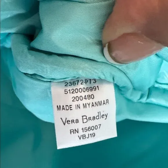 Vera Bradley Go Fish Blue Patterned Quilted Large Essential Travel Backpack NWT - Picture 9 of 13